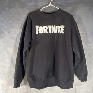 Fortnite‎ Pullover Black Crewneck Sweater Men’s XL Gamer Relaxed Fit Cozycore
